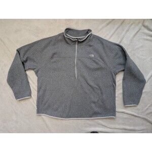 The North Face Mens XXL 2XL Gray Pull Over Quarter Zip Jacket Sweater